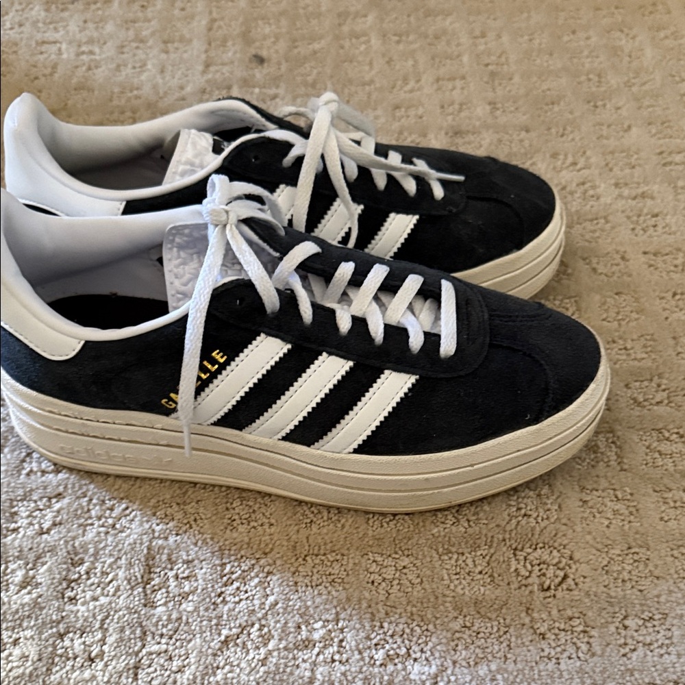 Adidas Navy and White Platform Sneakers